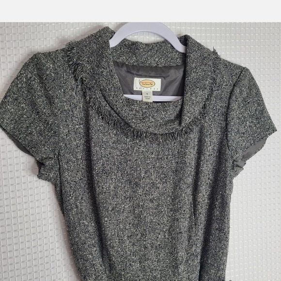 COPY - Talbots Gray Dress with Elegant Lace and Flowy Skirt - Picture 2 of 12